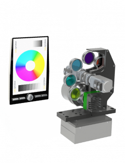 Filterrad und Kamera zur Farbmessung und automatischen optischen Inspektion im industriellen Bereich von PANOVO tec